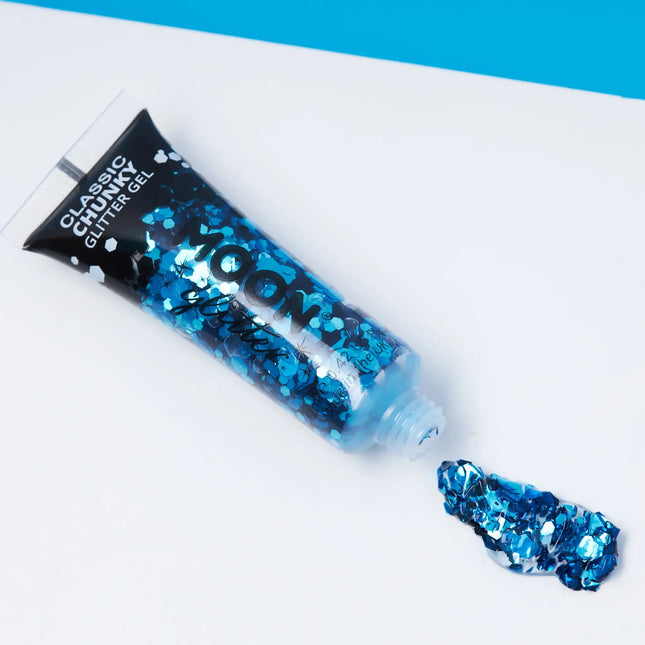 Purpurina Moon Glitter Classic Chunky Gel Azul 12ml