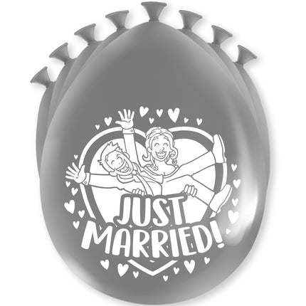 Globos Just Married Plata 30cm 8pcs