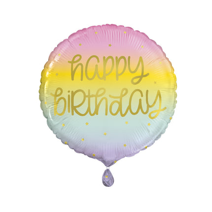 Globo de Helio Feliz Cumpleaños Pastel 45cm vacio