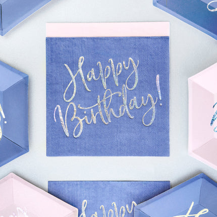 Servilletas Feliz Cumpleaños Azul 33cm 20pcs