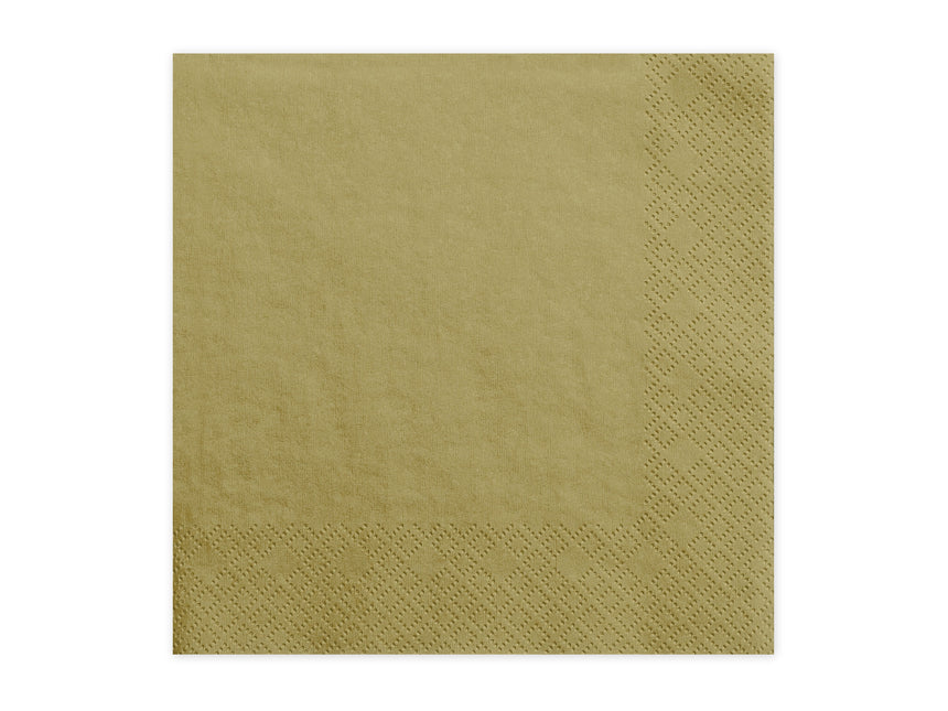 Servilletas Doradas 3 Capas 33cm 20pcs