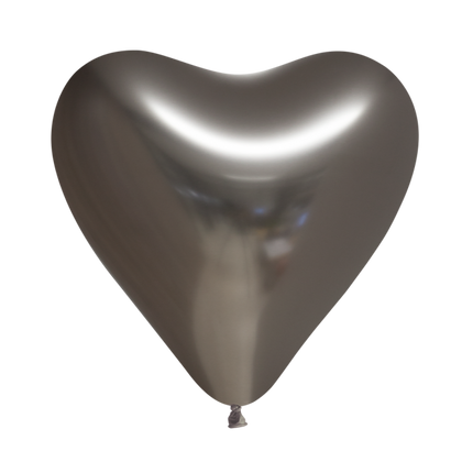 Globos Corazón Gris 30cm 6pcs