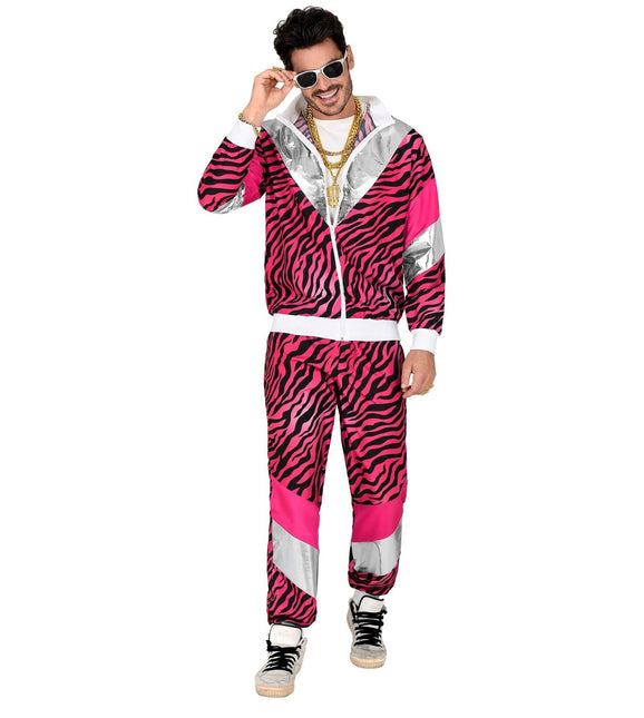 Chándal Neón 80S Estampado Tigre Rosa Falla