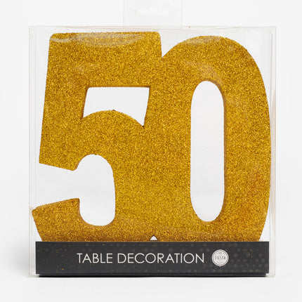 Figura Decoración Mesa Oro 50 Purpurina 20,5cm
