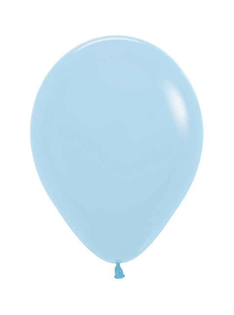 Globos Azul Mate Pastel 25cm 100pcs