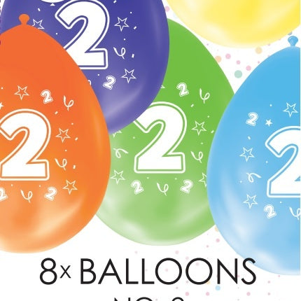 Globos de Colores 2 Años 30cm 8pcs