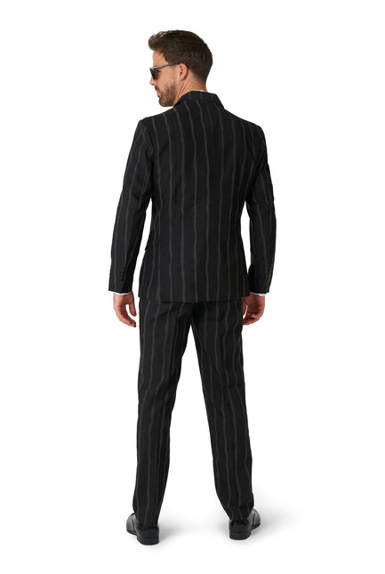 Traje negro a rayas para hombre <tc>Suitmeister</tc>