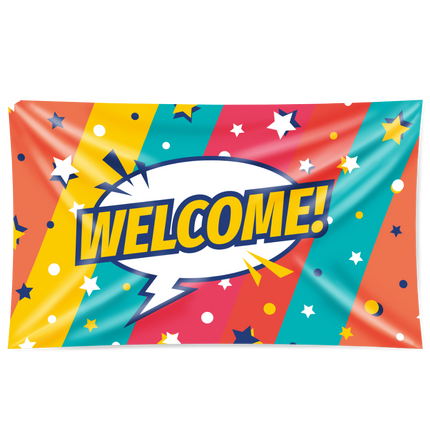 Bandera de pared Bienvenida 1,5 m