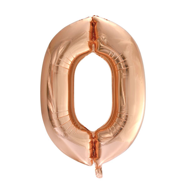 Globo Foil Figura 0 Oro Rosa XL 86cm vacío