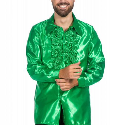 Blusa Disco Volantes Verde Oscuro