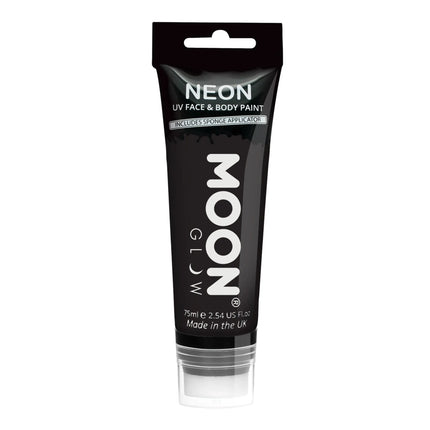 Pintura facial UV neón Moon Glow con aplicador de esponja negro 75ml