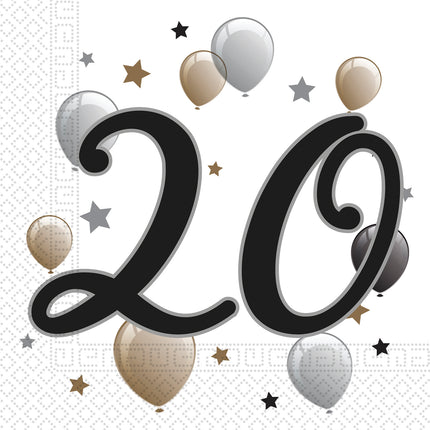 Servilletas 20 Años Globos 33cm 20pcs