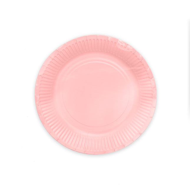 Platos Rosas Papel 23cm 16ud