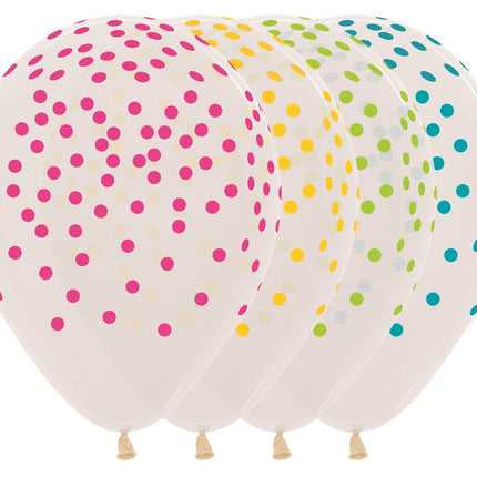 Globos Confetti Mix Cristalino 30cm 25pcs