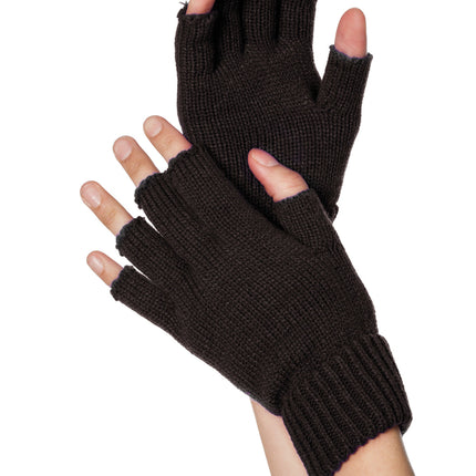 Guantes negros sin dedos