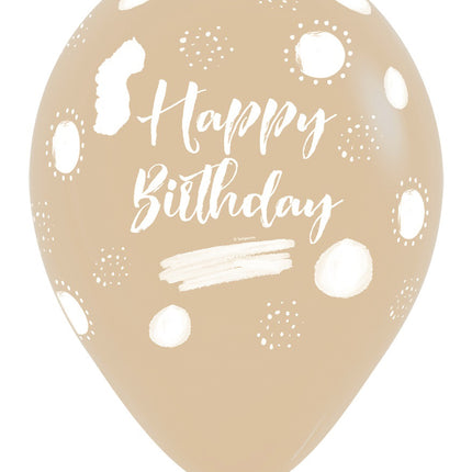 Globos Feliz Cumpleaños Terra Natural Mix 30cm 25pcs