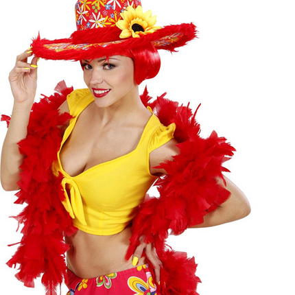 Sombrero Rojo Ibiza Girasol