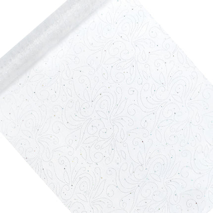 Tejido de Organza Blanco Perlas 48cm 9m