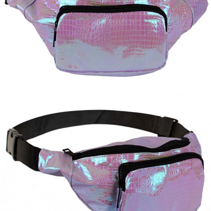 Bolso Hip Piel de Serpiente Estampado Holográfico