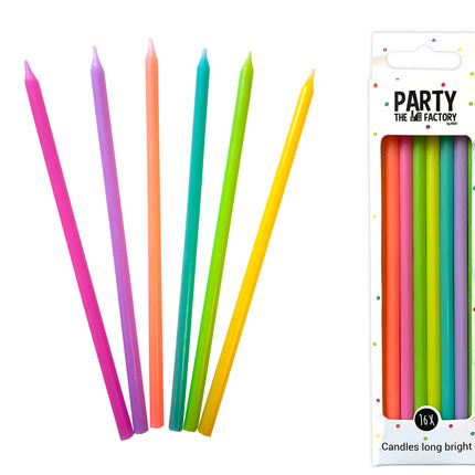 Velas Largas Brillantes 15.3cm 16pcs