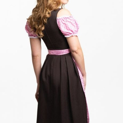 Vestido Dirndl Oktoberfest Largo Rosa