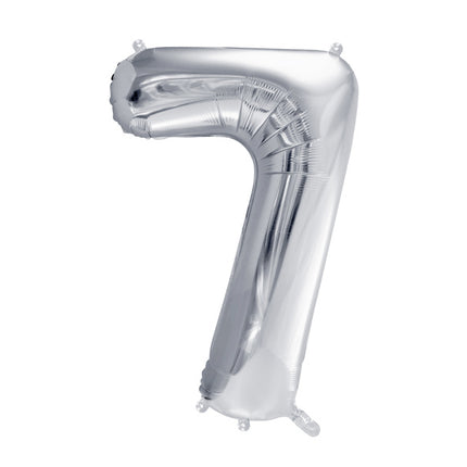 Globo Figura 7 Años Plata Vacío 72cm