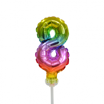Globo de foil Figura 8 Arco Iris 13cm vacío
