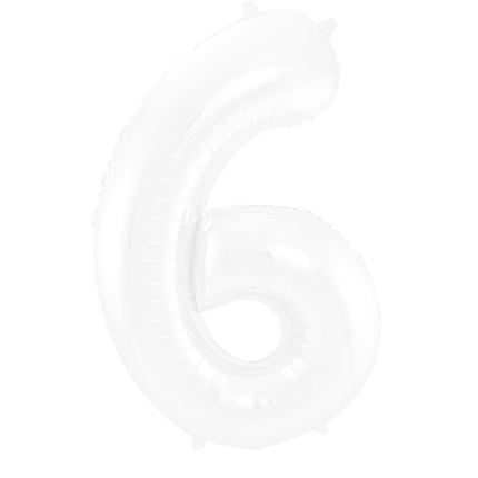 Globo Figura 6 Blanco Mate XL 86cm vacío