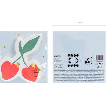 Servilletas Cerezas 16cm 20ud