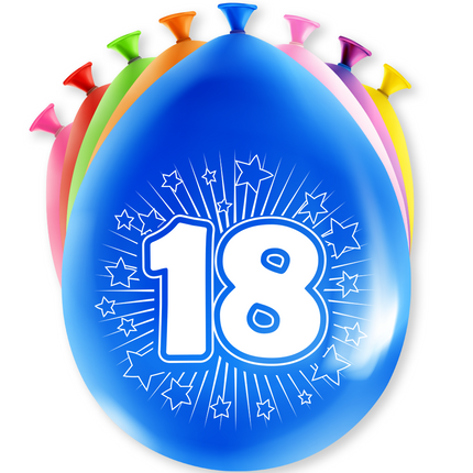 Globos 18 Años Hurra 30cm 8pcs