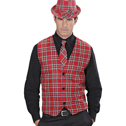 Corbata roja a cuadros