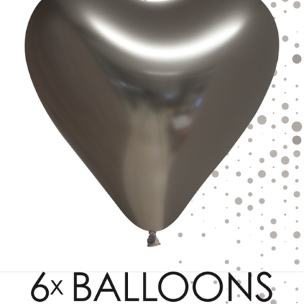 Globos Corazón Gris 30cm 6pcs