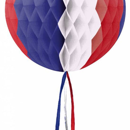 Bola Panal Rojo Blanco Azul 30cm