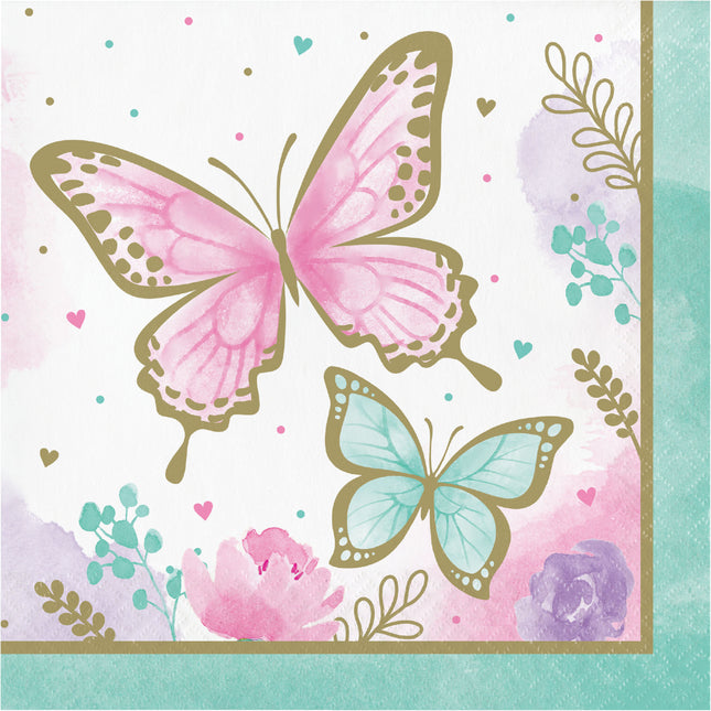 Servilletas Mariposa 16,5cm 16uds.