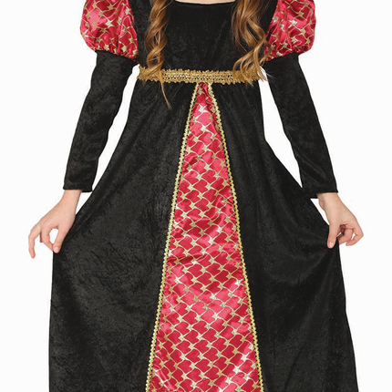 Vestido Medieval Niño Negro Rojo