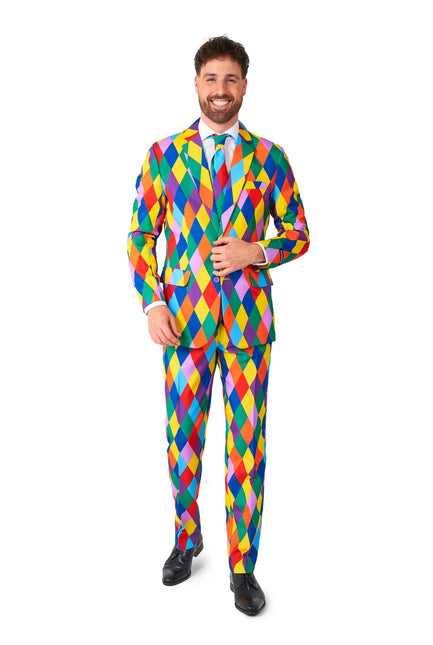 Traje de payaso arco iris para hombre <tc>Suitmeister</tc>