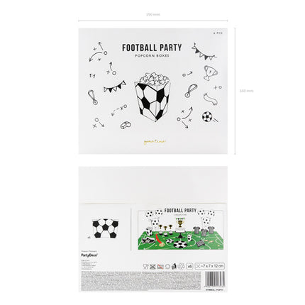 Bandejas para palomitas Fútbol 12cm 6pcs