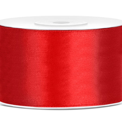 Cinta de raso roja 38mm 25m