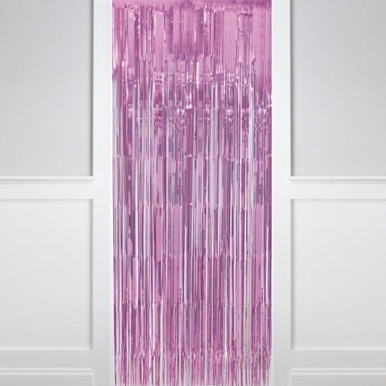 Cortina de puerta rosa pastel 2m