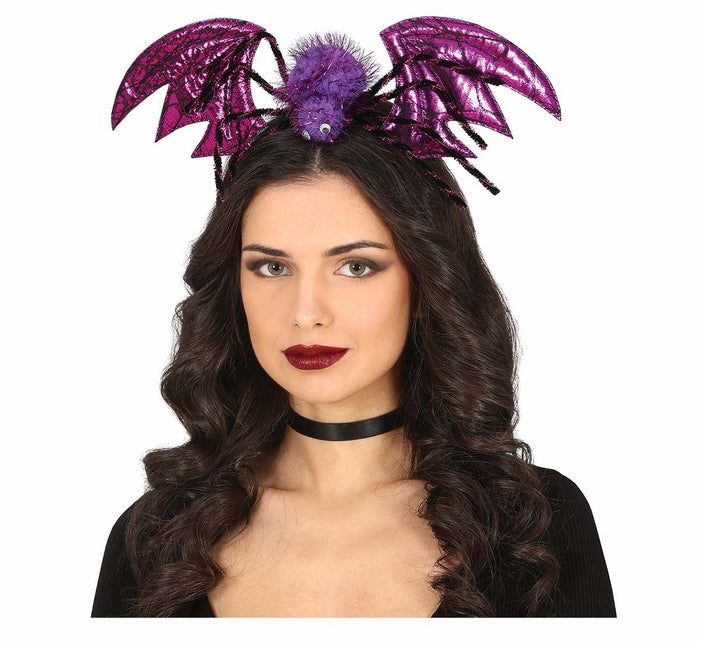 Diadema de Halloween Morada Murciélago