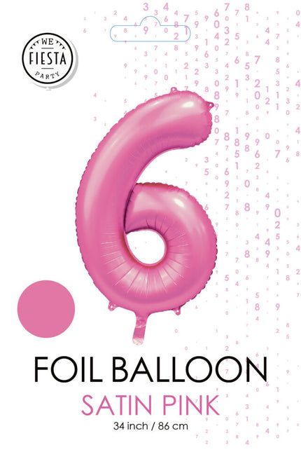Globo Figura Rosa 6 Años Brillo 86cm
