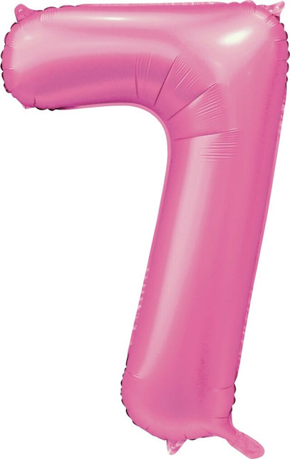 Globo Figura Rosa 7 Años Brillo 86cm