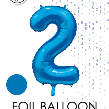 Globo Figura Azul 2 Años Brillo 86cm