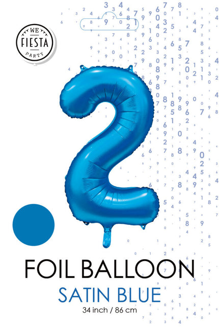 Globo Figura Azul 2 Años Brillo 86cm