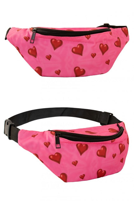 Riñonera Rosa Con Corazones