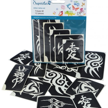 Plantilla Tatuaje Negro Tribal 12pcs