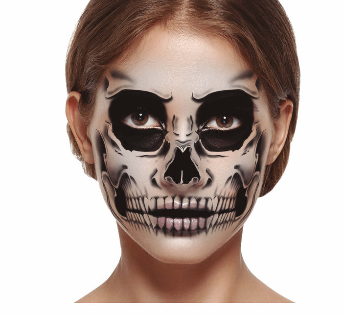 Pegatinas Cara Halloween Esqueleto 30x14 cm