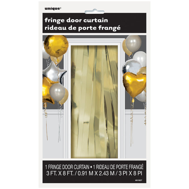 Cortina de puerta Lámina metálica dorada 2,4 m