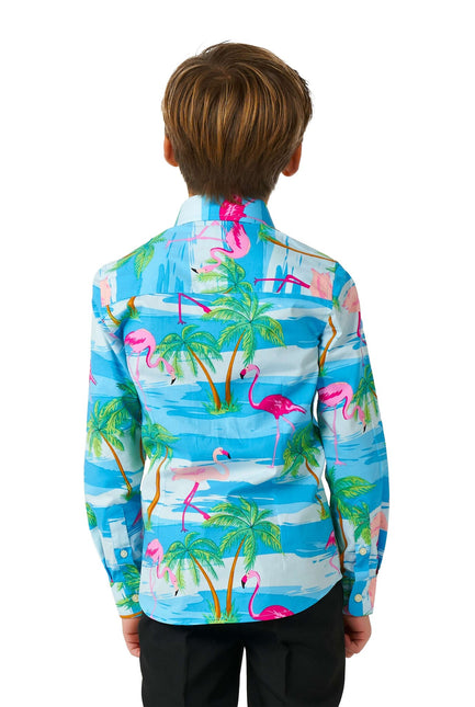 Camisa Hawaii Flamingo Niño <tc>OppoSuits</tc>