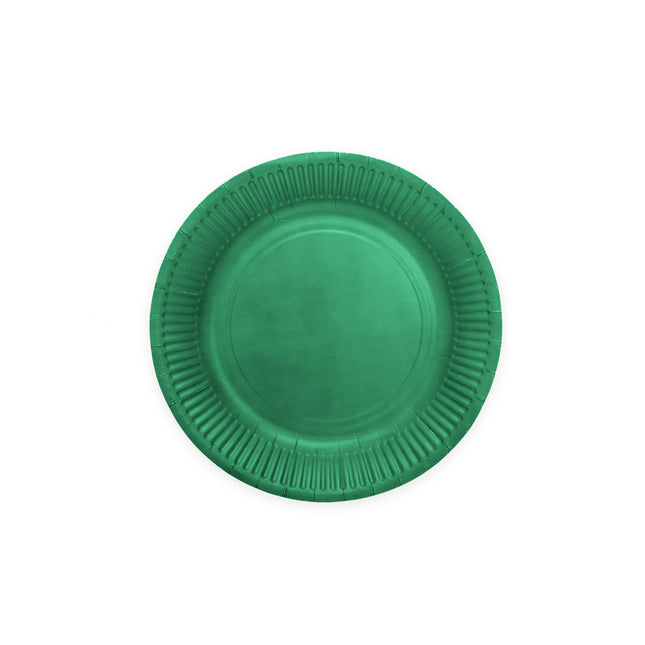 Platos Verde Oscuro Papel 18cm 20ud